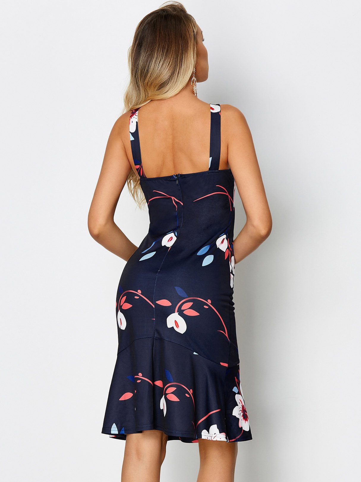 NEW FEELING Womens Navy Floral Dresses