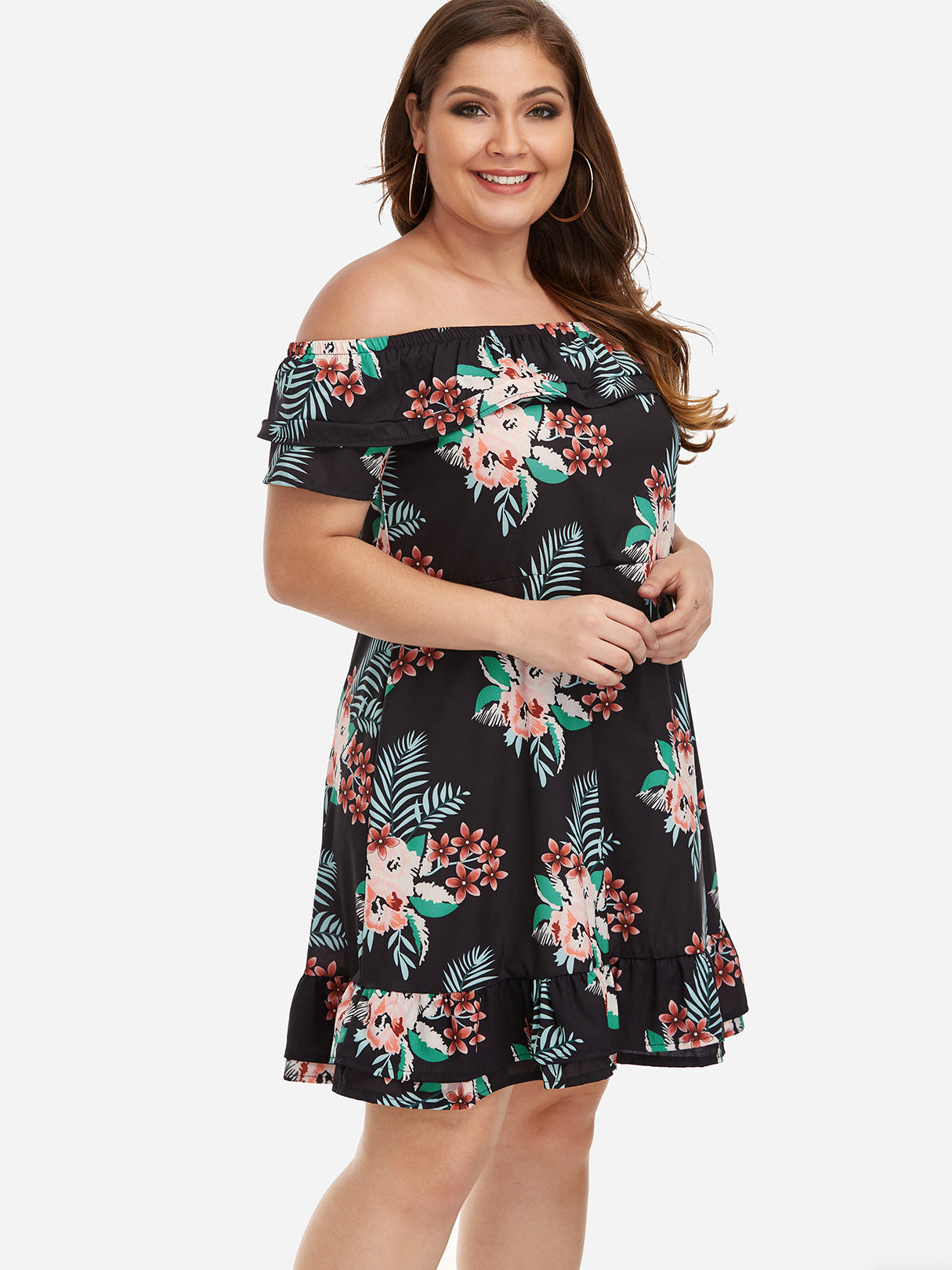 OEM Ladies Floral Plus Size Dresses
