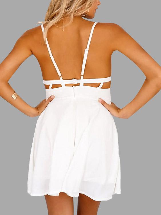 NEW FEELING Womens White Mini Dresses