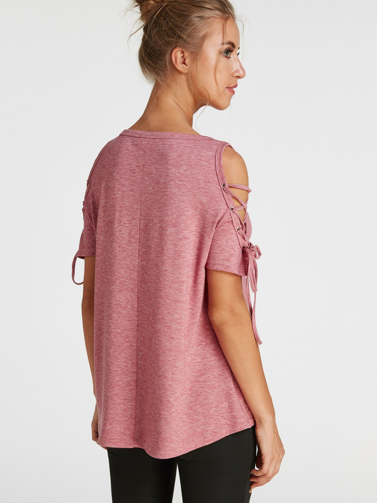 NEW FEELING Womens Burgundy T-Shirts