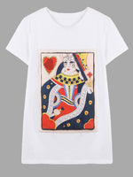 Wholesale Round Neck Printed Half Sleeve White T-Shirts