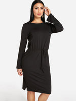 Custom Long Sleeve Burgundy Dress