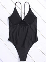 NEW FEELING Womens Black One-Pieces