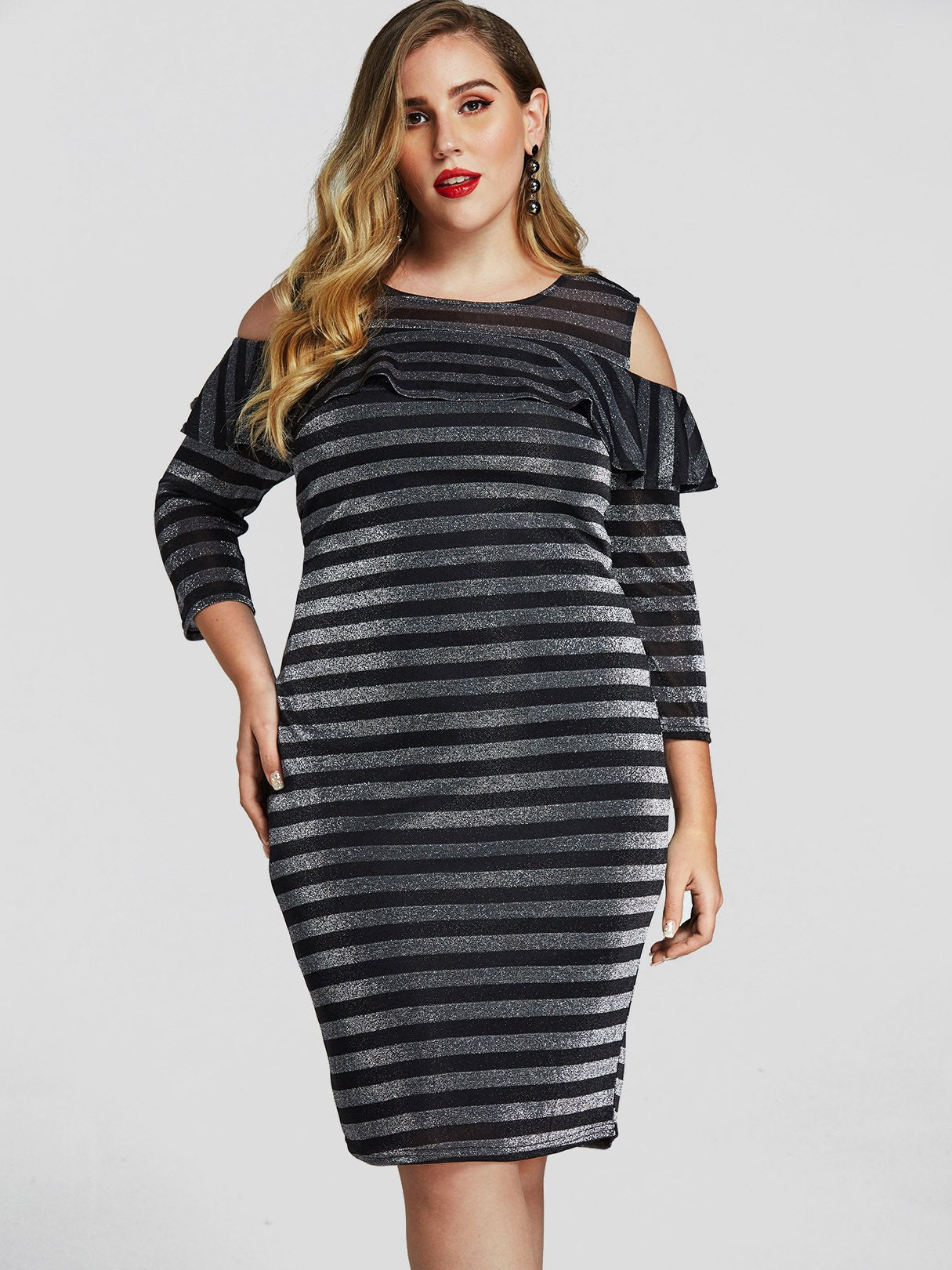 ODM Ladies Long Sleeve Plus Size Dress