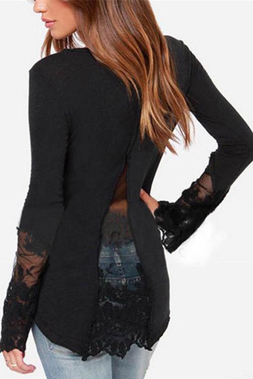 NEW FEELING Womens Black T-Shirts