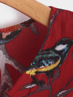 OEM Ladies Red Floral Dresses