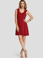 NEW FEELING Womens Red Casual Dresses