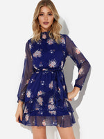 OEM Ladies Navy Floral Dresses