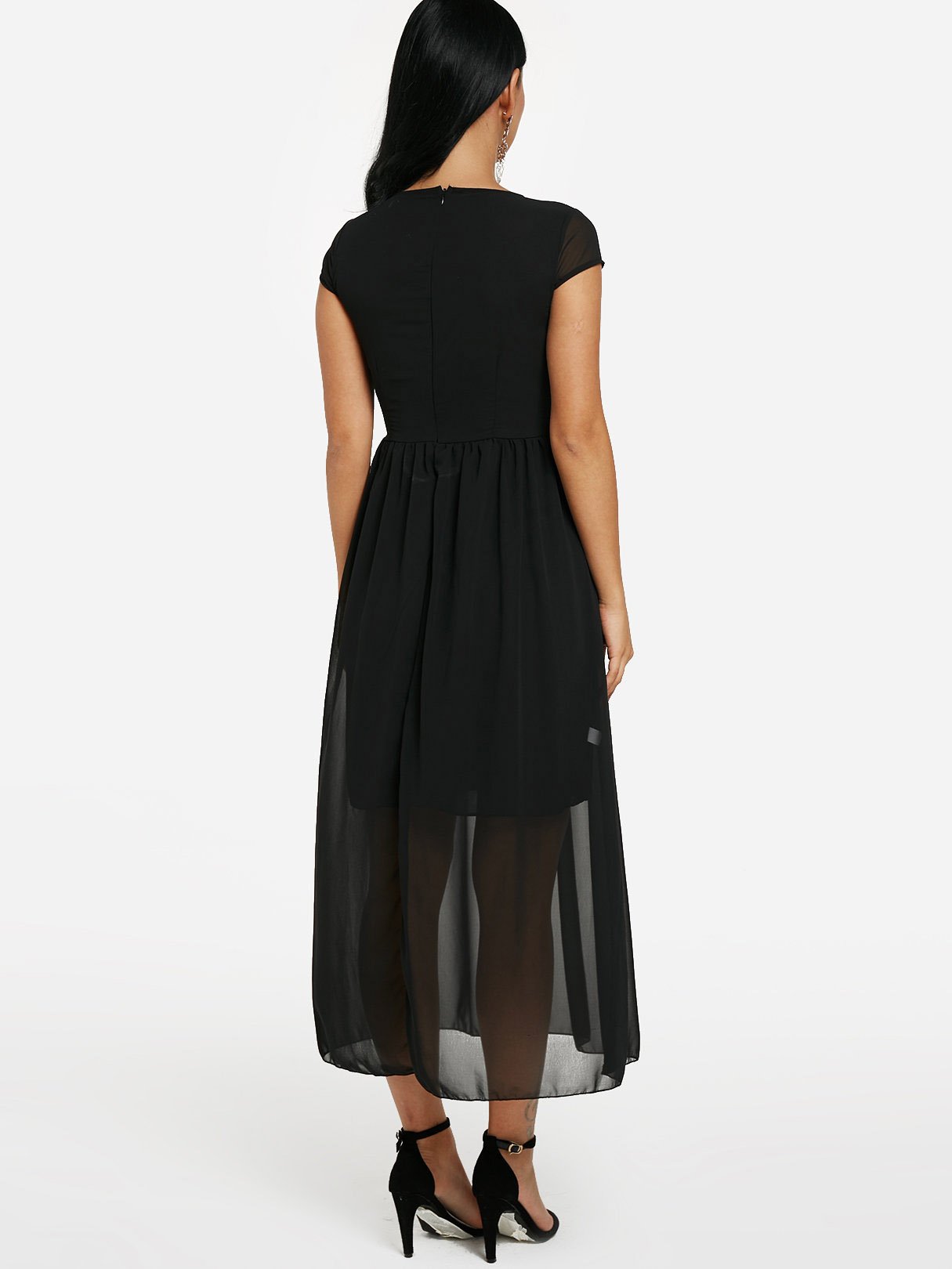 NEW FEELING Womens Black Chiffon Dresses