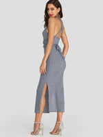 NEW FEELING Womens Grey Sexy Dresses