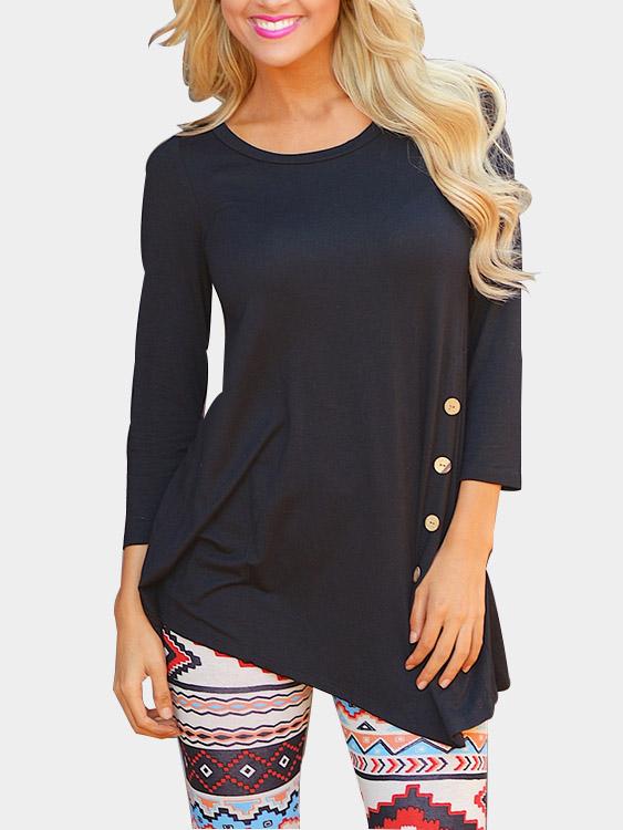 Wholesale Plain Long Sleeve Round Neck Tees