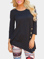 Wholesale Plain Long Sleeve Round Neck Tees