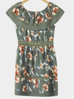 NEW FEELING Womens Army Green Floral Dresses