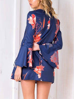 OEM Ladies Blue Floral Dresses