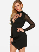 OEM Ladies Black V-Neck Dresses