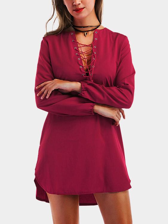 Custom Ladies V-Neck Mini Dress