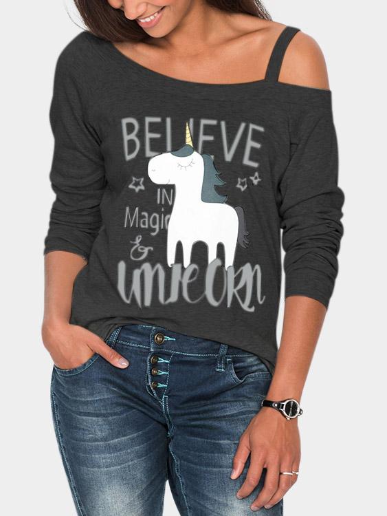Wholesale Asymmetrical Printed Cut Out Long Sleeve T-Shirts