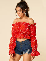 OEM Ladies Red Crop Top