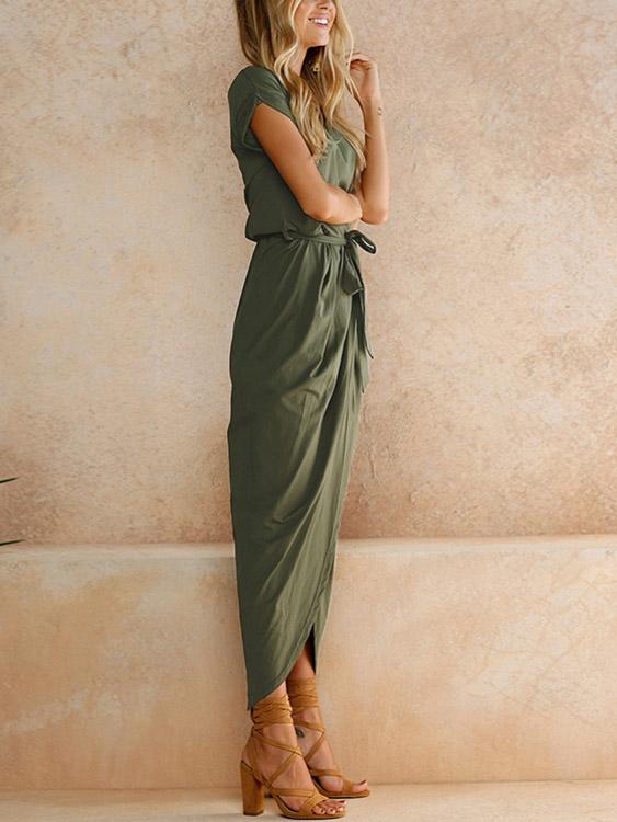 ODM Ladies Short Sleeve Maxi Dresses
