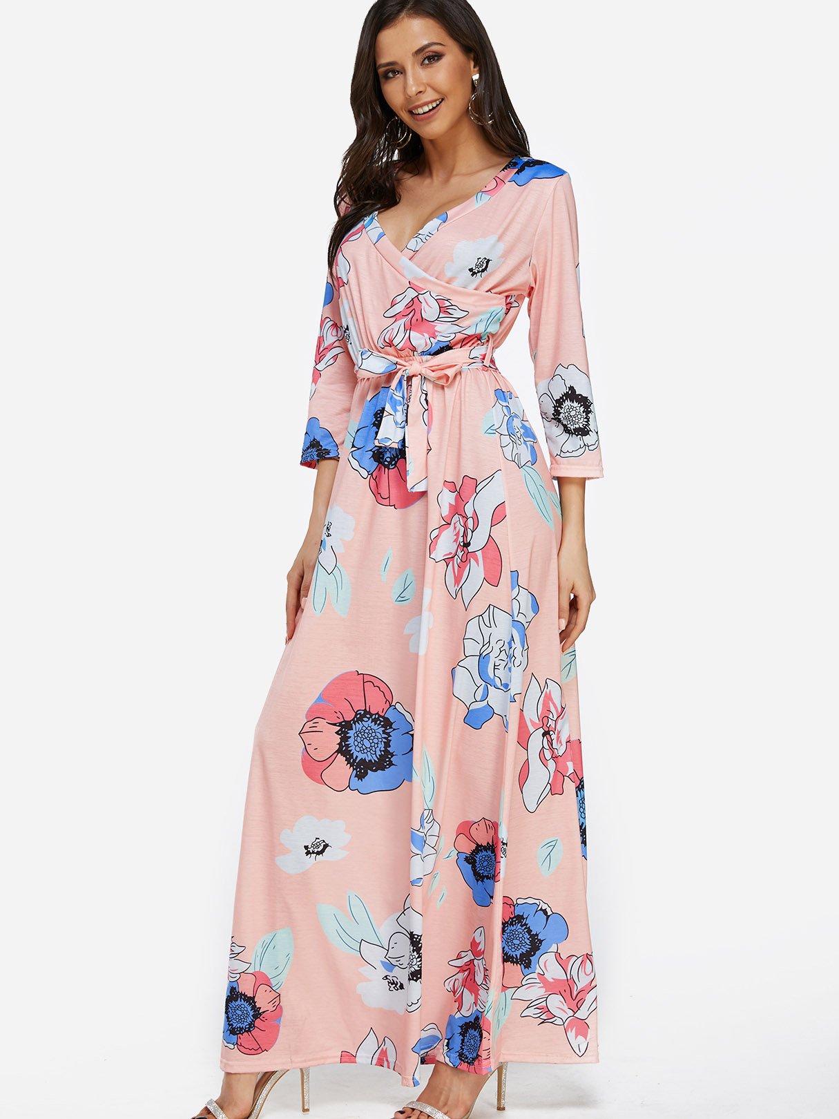 OEM Ladies Pink Maxi Dresses