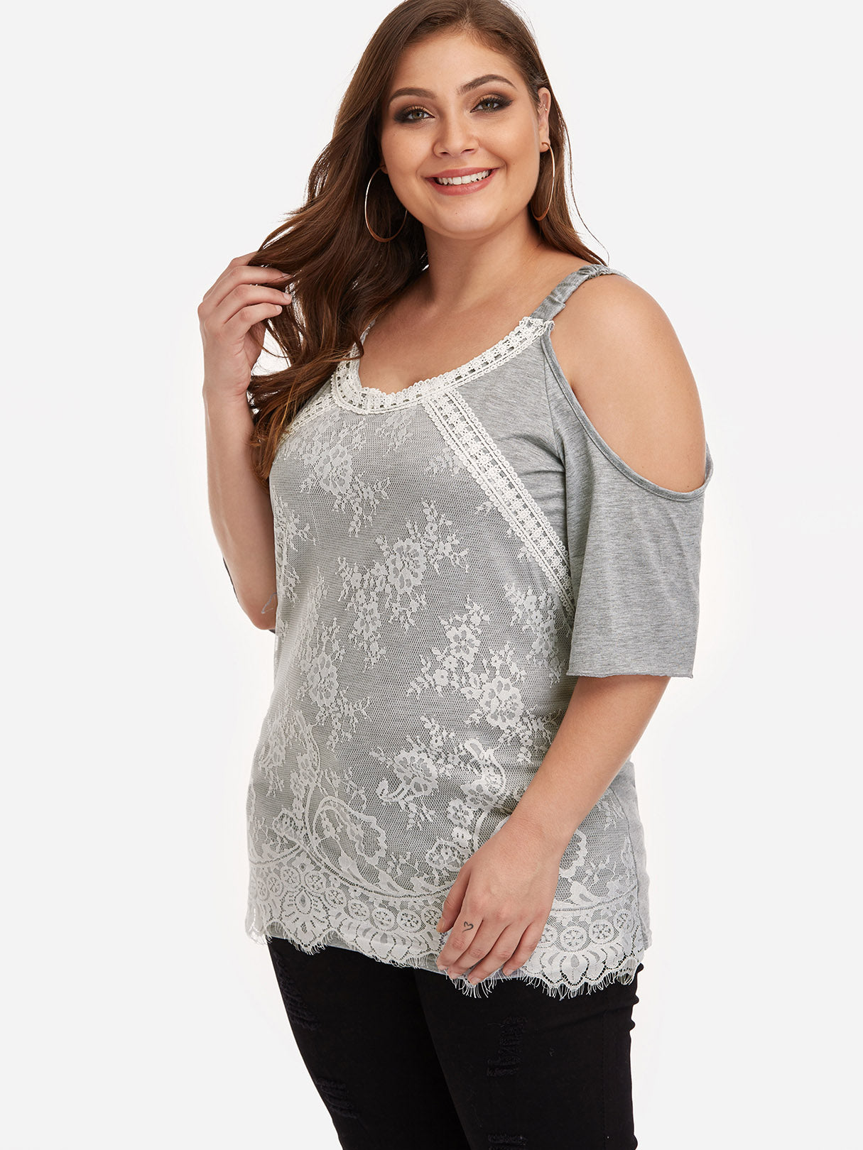 OEM Ladies Grey Plus Size Tops