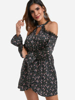 OEM Ladies Black Floral Dresses