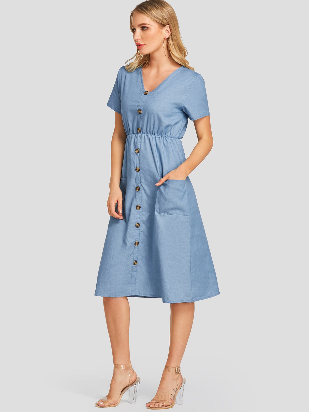 Custom Ladies V-Neck Dresses