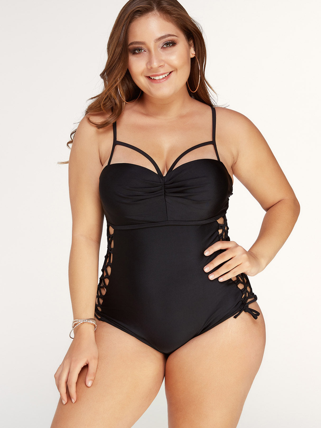 OEM Ladies Black Plus Size Swimwear