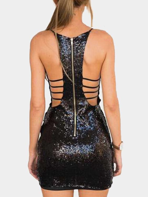 NEW FEELING Womens Black V-Neck Dresses