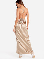 NEW FEELING Womens Light Brown Maxi Dresses