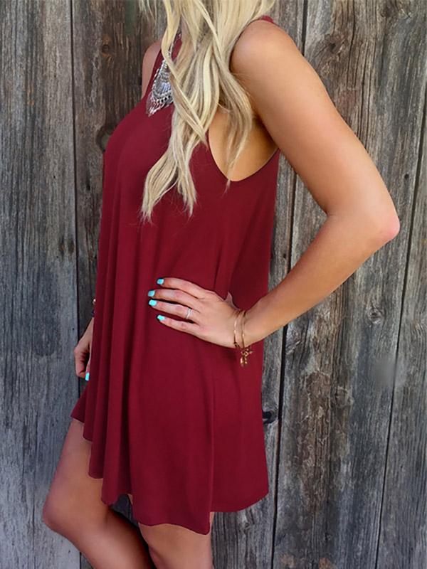 OEM Ladies Burgundy Mini Dresses