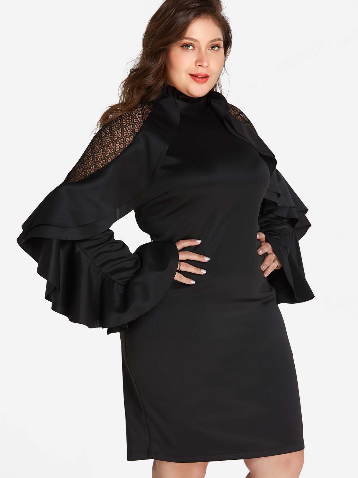 ODM Ladies Long Sleeve Plus Size Dress