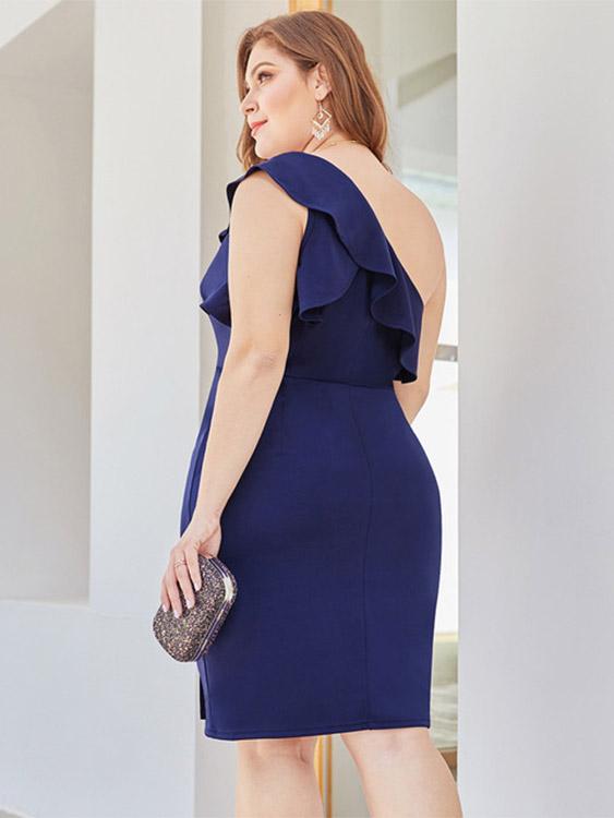 NEW FEELING Womens Navy Plus Size Dresses