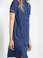 OEM Ladies Blue Shirt Dresses