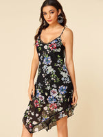 OEM Ladies Black Floral Dresses