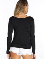 NEW FEELING Womens Black T-Shirts
