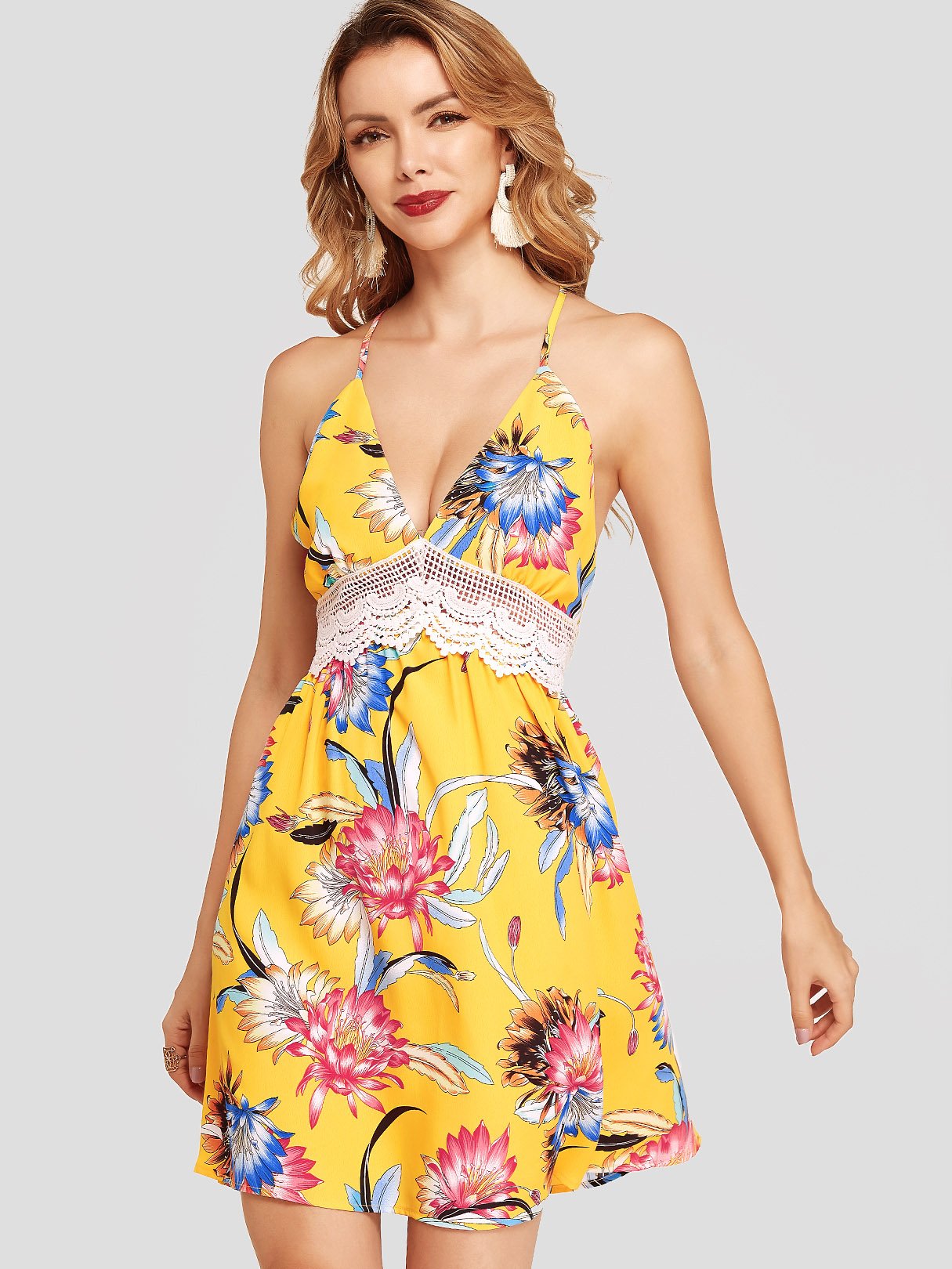 OEM Ladies Yellow Mini Dresses