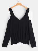 NEW FEELING Womens Black T-Shirts