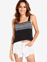 Wholesale Geometrical Sleeveless Black Camis