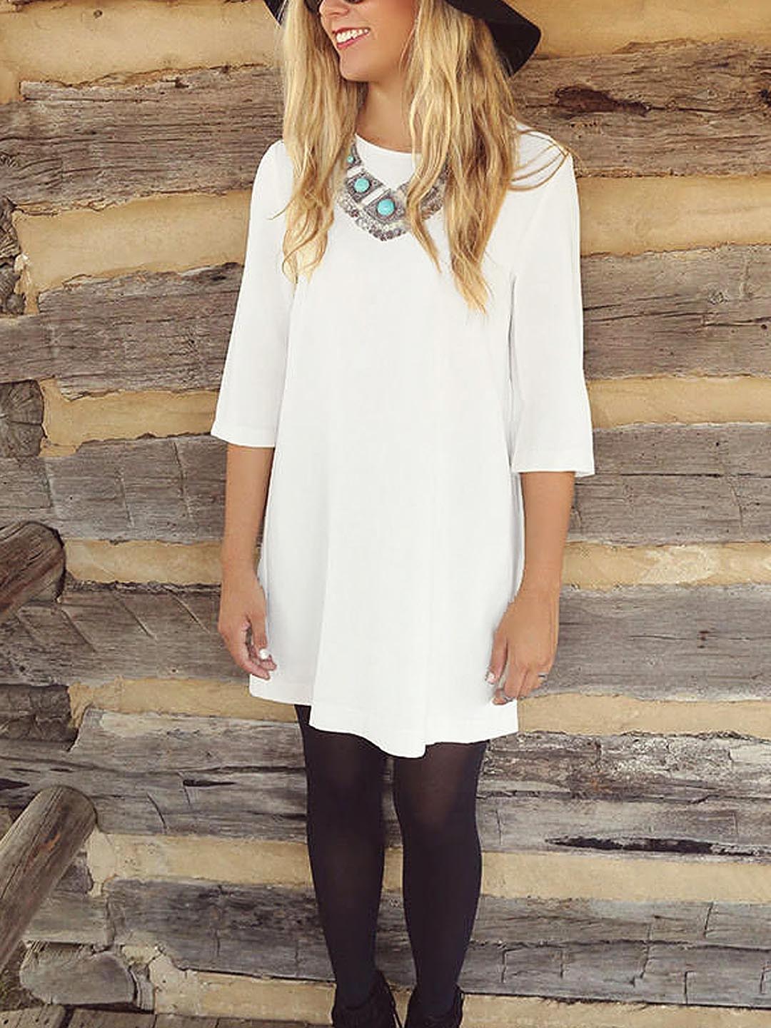 OEM Ladies White Mini Dresses