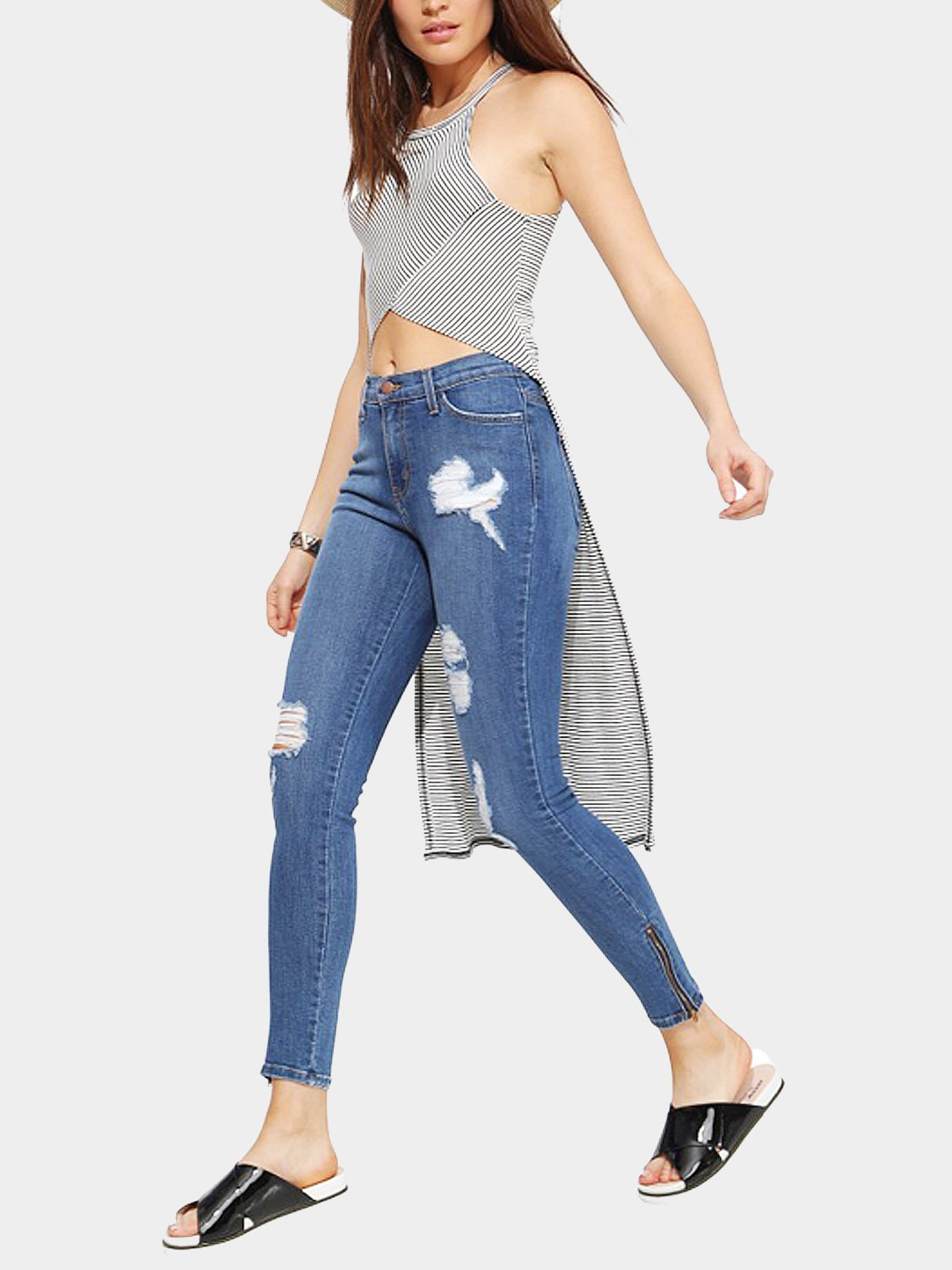 NEW FEELING Womens Black & White Camis