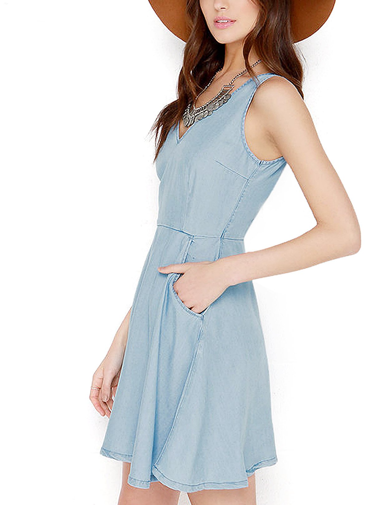 OEM Ladies Skyblue Mini Dresses