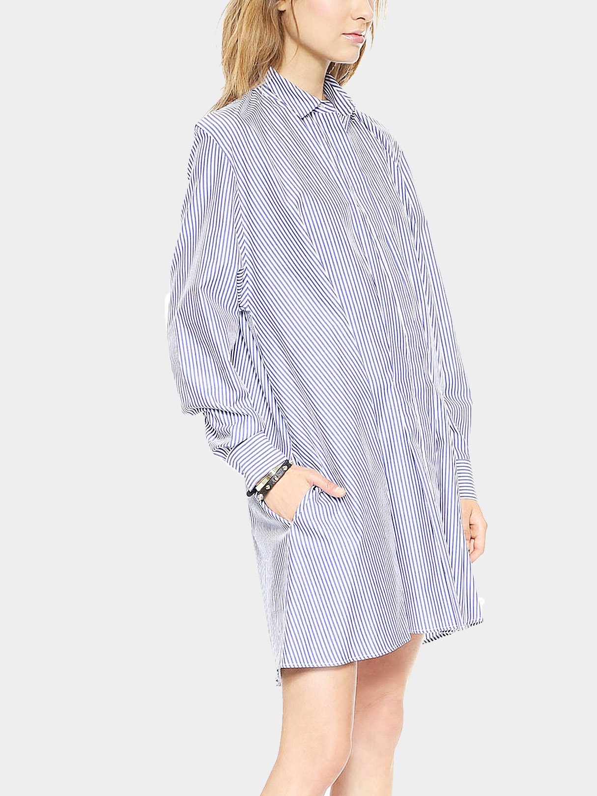 NEW FEELING Womens Striped Shirt Dresses