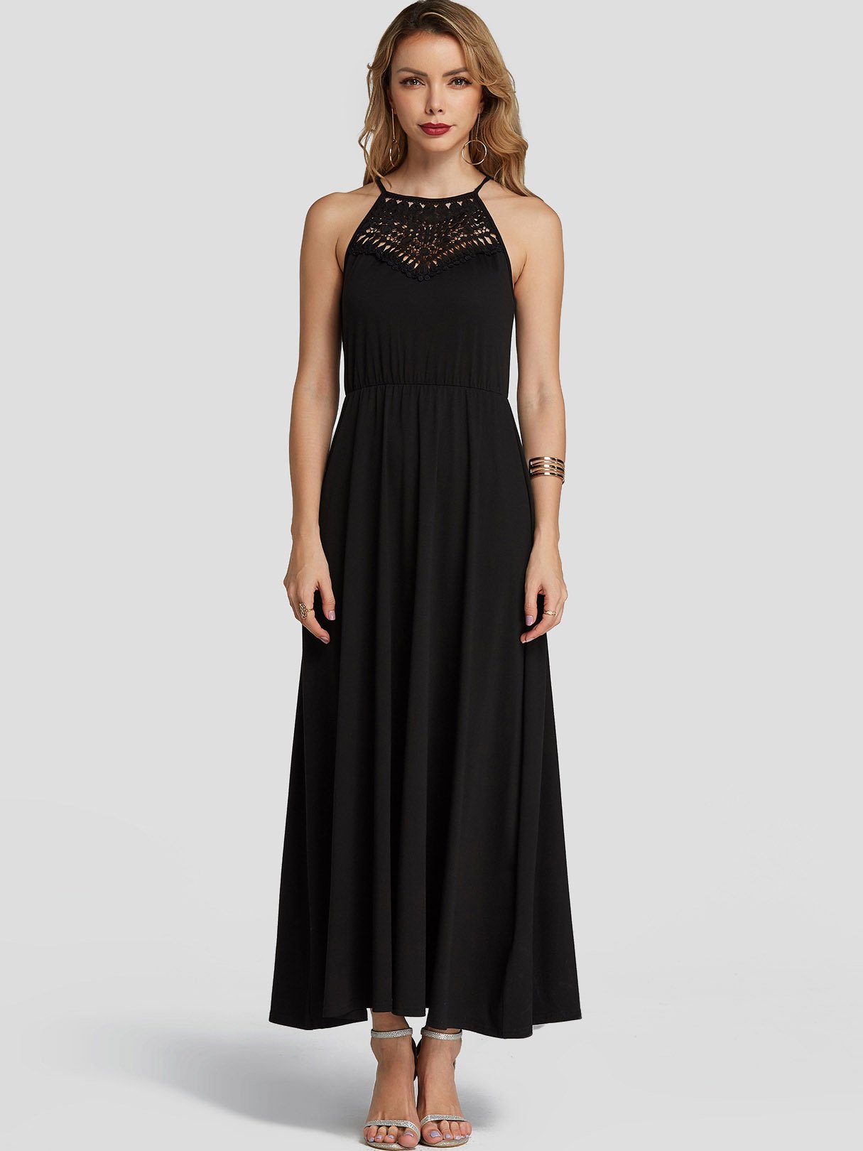 NEW FEELING Womens Black Maxi Dresses