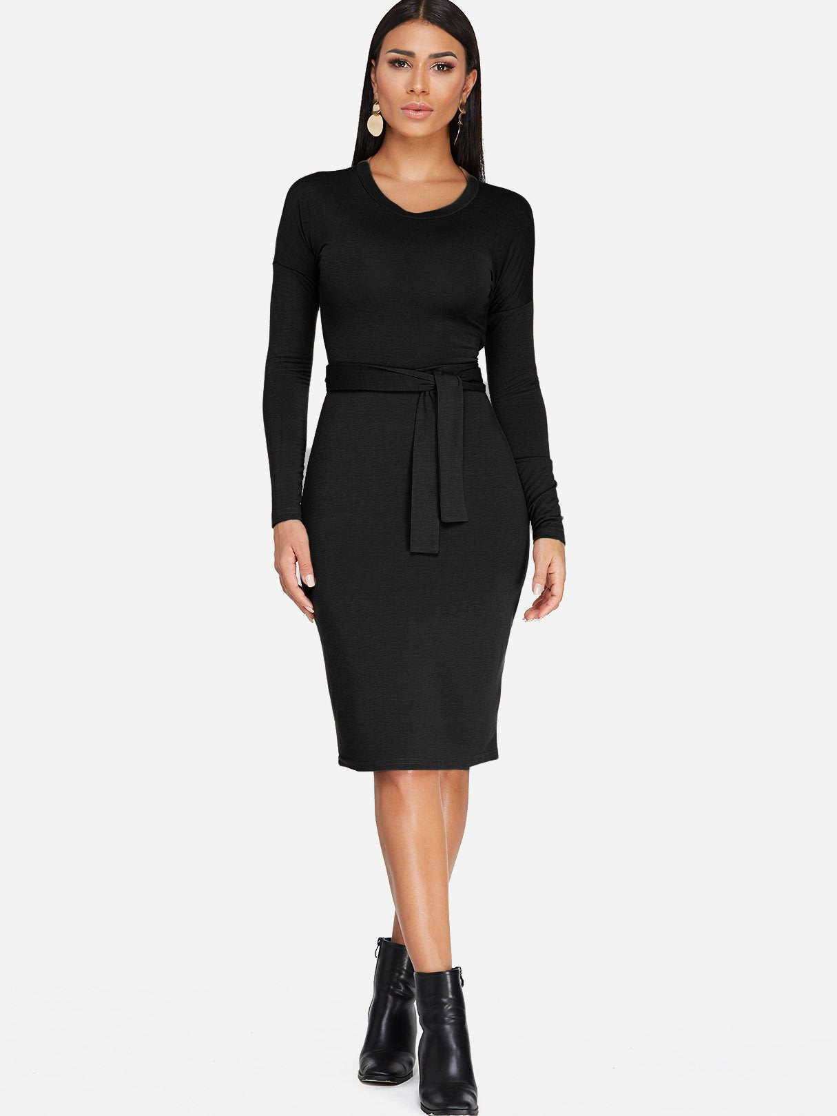 OEM ODM Womens Long Sleeve Midi Dress