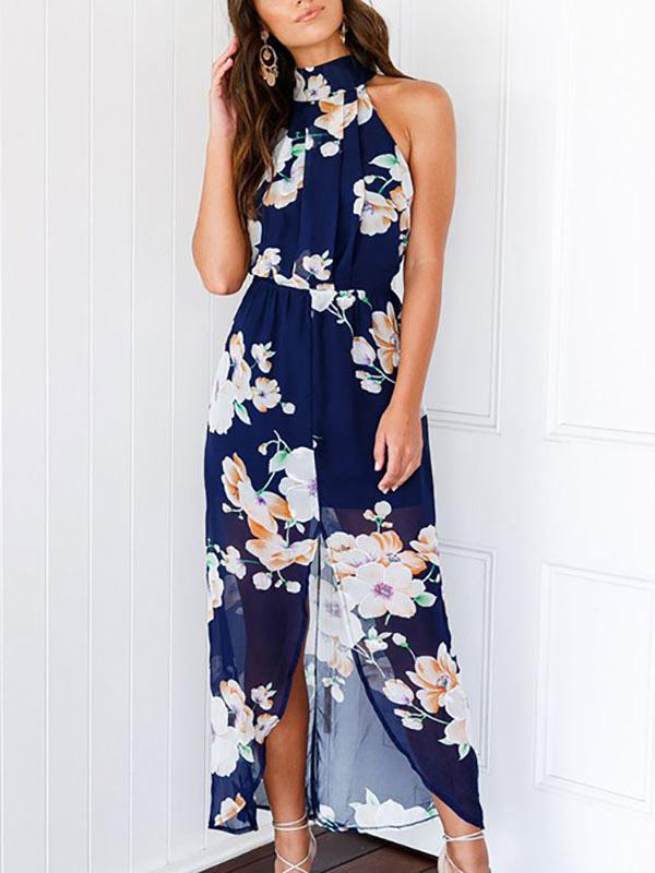 OEM Ladies Navy Maxi Dresses