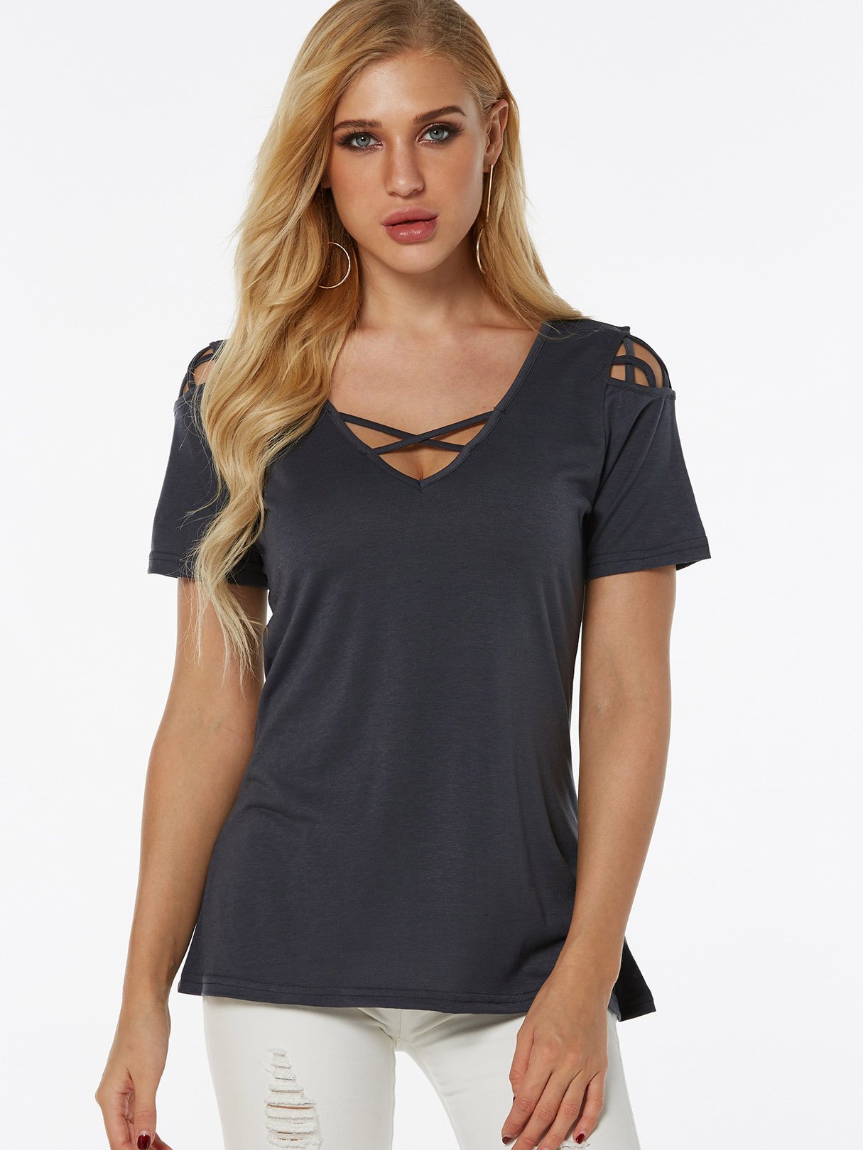 Custom Ladies V-Neck T-Shirts