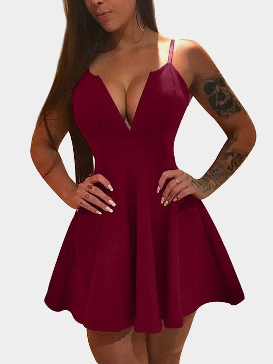 Custom Red Chiffon Dress Long Sleeve