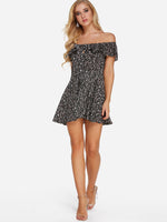 OEM ODM Black Long Sleeve Mini Shift Dress