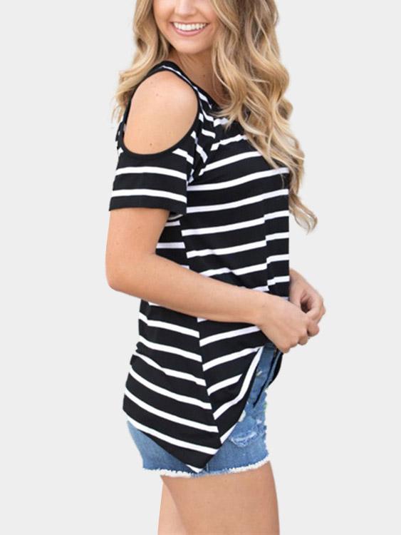 NEW FEELING Womens Black T-Shirts